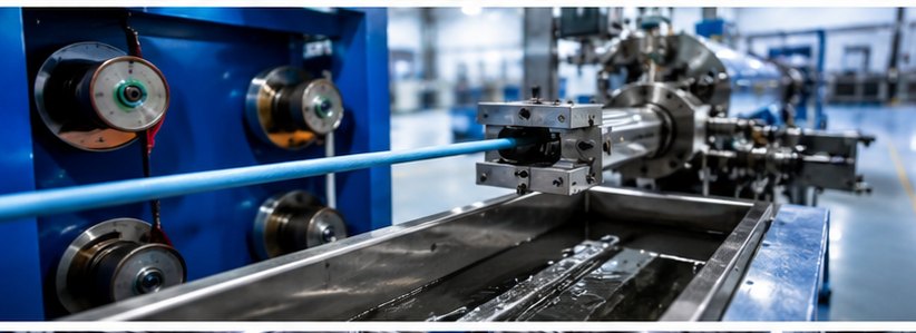 Cable line pay-off and cooling section